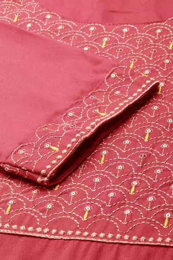 women's calf length round neck mauve solid straight kurta