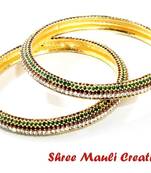 Traditional Maroon and Green Bangles
