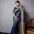Blue Handloom Silk Blend Weaving Saree Festive Wear