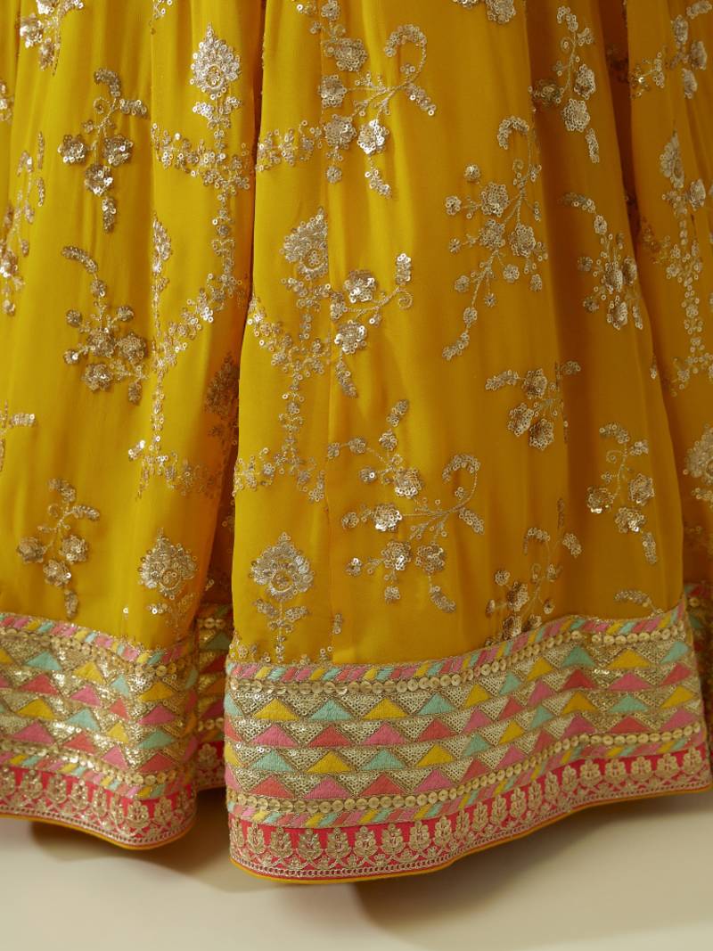 Yellow Party Wear Lehenga Choli for Women