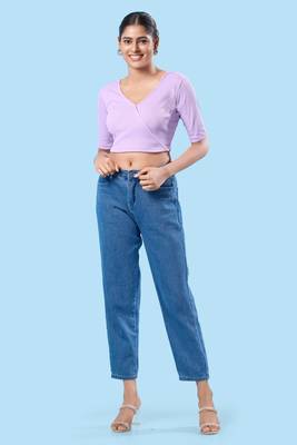 Non Padded Cotton Lycra V Neck Blouse 2