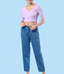 Non Padded Cotton Lycra V Neck Blouse