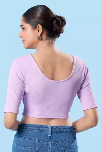 Non Padded Cotton Lycra V Neck Blouse