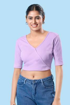 Non Padded Cotton Lycra V Neck Blouse 1