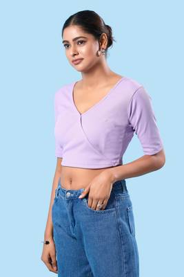 Non Padded Cotton Lycra V Neck Blouse 4