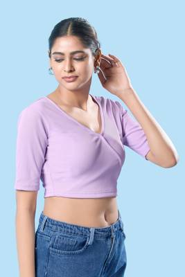 Non Padded Cotton Lycra V Neck Blouse 5