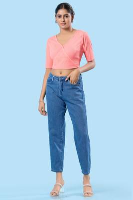 Non Padded Cotton Lycra V Neck Blouse 2
