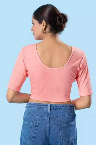 Non Padded Cotton Lycra V Neck Blouse