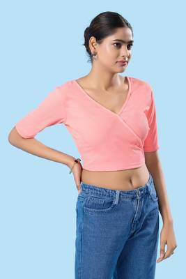 Non Padded Cotton Lycra V Neck Blouse 5