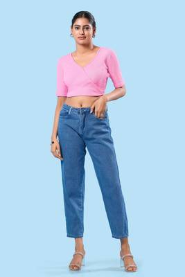 Non Padded Cotton Lycra V Neck Blouse 2