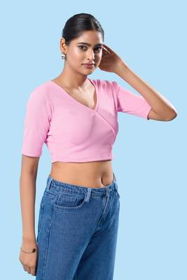 Non Padded Cotton Lycra V Neck Blouse 5