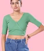 Non Padded Cotton Lycra V Neck Blouse
