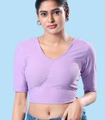 Non Padded Cotton Lycra Round Neck Blouse