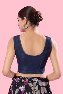 Non Padded Shimmer Round Neck Blouse 3