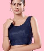 Non Padded Shimmer Round Neck Blouse