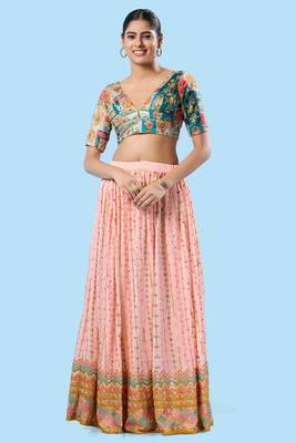 Padded Brocade V Neck Blouse 2