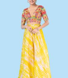 Padded Brocade V Neck Blouse