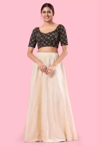 Padded Silk Sweatheart Neck Blouse