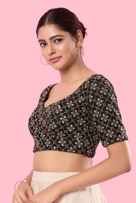Padded Silk Sweatheart Neck Blouse 4