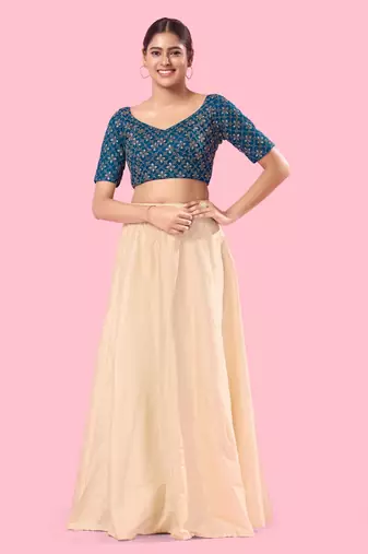 Padded Silk Sweatheart Neck Blouse
