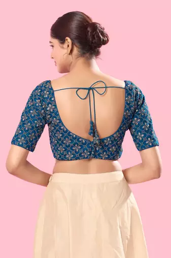 Padded Silk Sweatheart Neck Blouse