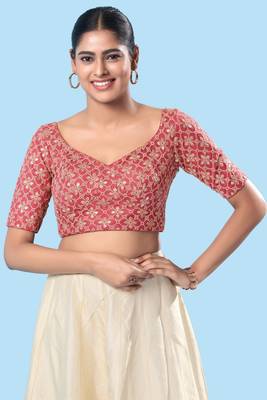 Padded Silk Sweatheart Neck Blouse 1