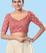 Padded Silk Sweatheart Neck Blouse