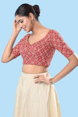 Padded Silk Sweatheart Neck Blouse 4