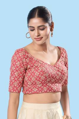 Padded Silk Sweatheart Neck Blouse 5