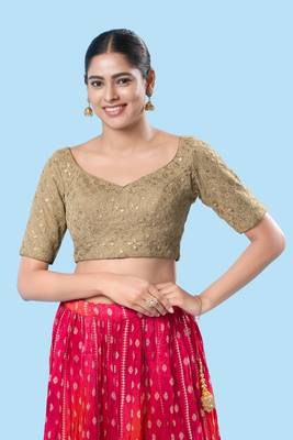Padded Silk Sweatheart Neck Blouse 1