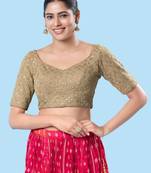 Padded Silk Sweatheart Neck Blouse