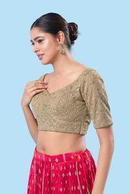 Padded Silk Sweatheart Neck Blouse 4