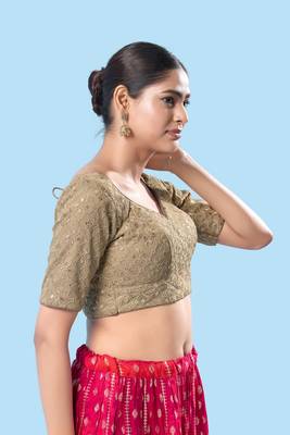 Padded Silk Sweatheart Neck Blouse 5