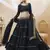 exquisite black laheriya print georgette lehenga set choli with dupatta