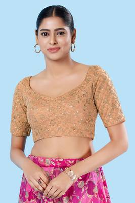 Padded Silk Sweatheart Neck Blouse 1