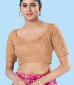 Padded Silk Sweatheart Neck Blouse