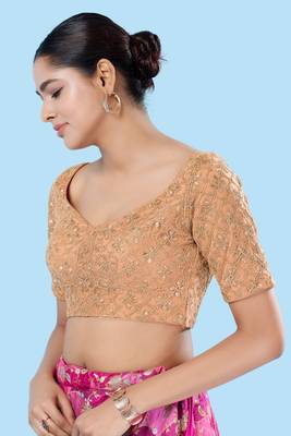 Padded Silk Sweatheart Neck Blouse 4