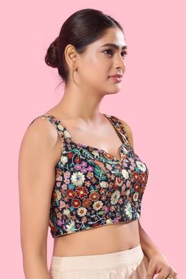 Padded Brocade Sweatheart Neck Blouse 5