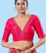 Padded Mulbury Silk V Neck Blouse