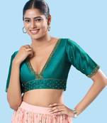 Padded Mulbury Silk V Neck Blouse