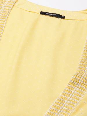 women's ankle length round neck off white solid anarkali kurta 4