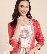 women's ankle length round neck off white solid anarkali kurta