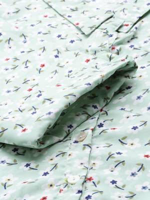 women's calf length shirt collar green floral a-line kurta 3
