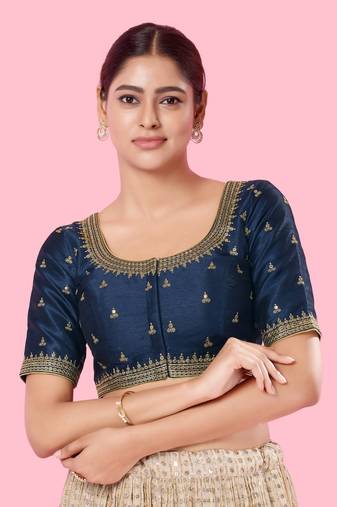 Padded Mulbury Silk Square Neck Blouse