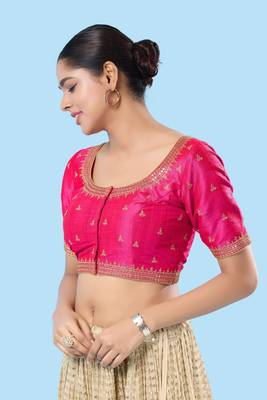 Padded Mulbury Silk Square Neck Blouse 4
