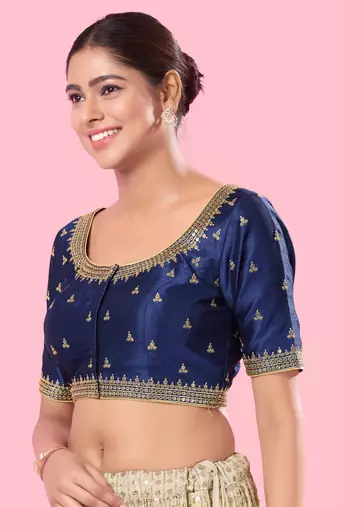 Padded Mulbury Silk Square Neck Blouse