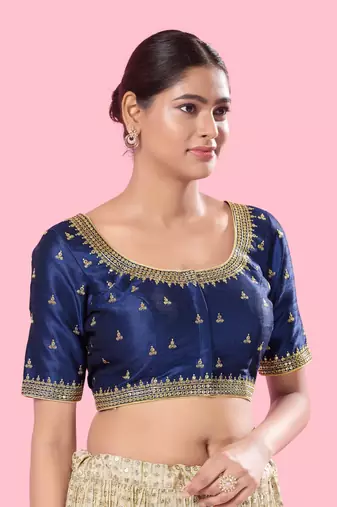 Padded Mulbury Silk Square Neck Blouse