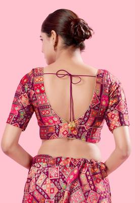 Padded Brocade V Neck Blouse 3