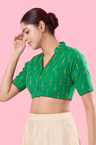 Multicolour Cotton Printed Readymade Blouse