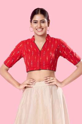 Padded Cotton High Neck Blouse 1